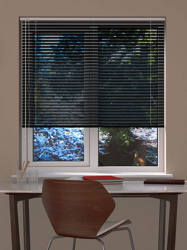 Black Perforated Venetian Blind