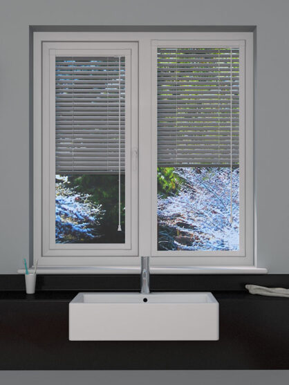 Brushed Silver Perfect Fit Venetian Blind