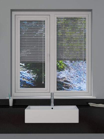 Perforated Silver Perfect Fit Venetian Blind