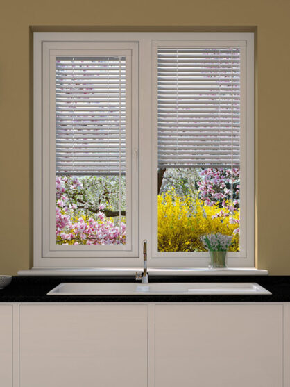 Brushed Steel Perfect Fit Venetian Blind