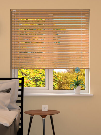 Wood Effect Beech Aluminium Venetian Blind