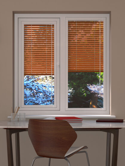 Wood Effect Chestnut Perfect Fit Venetian Blind