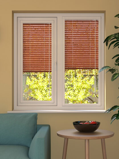 Wood Effect Walnut Perfect Fit Venetian Blind