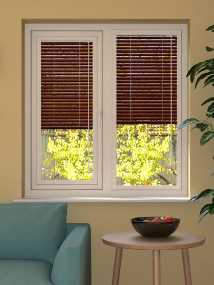 Wood Effect Mahogany Perfect Fit Venetian Blind
