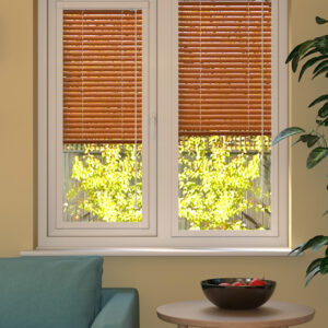 Wood Effect Teak Perfect Fit Venetian Blind