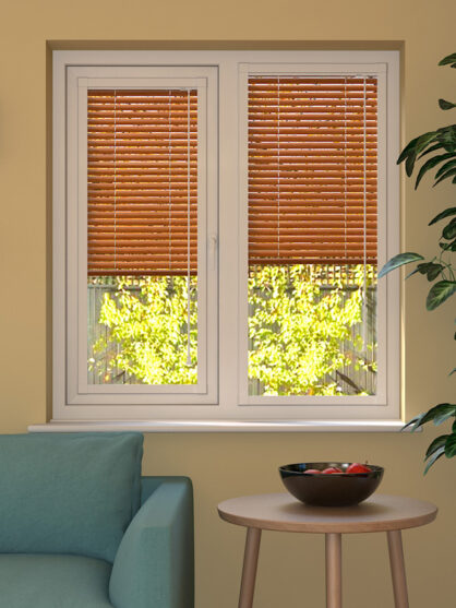 Wood Effect Teak Perfect Fit Venetian Blind
