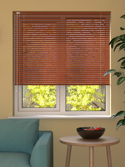 Wood Effect Walnut Aluminium Venetian Blind