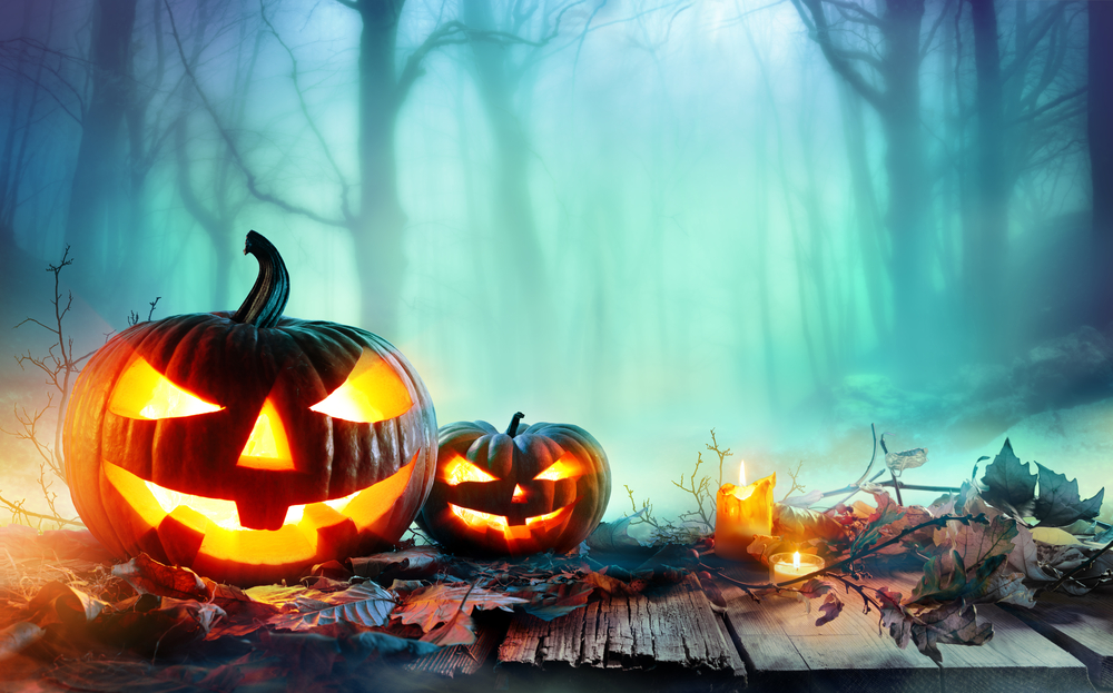 Spooky Halloween Pumpkins, glowing eyes