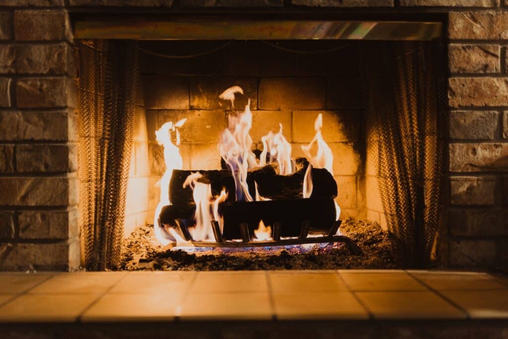 fire wood on fireplace